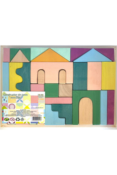Marc toys Set Handmade, Constructor din Lemn Mini Didu, super rezistent