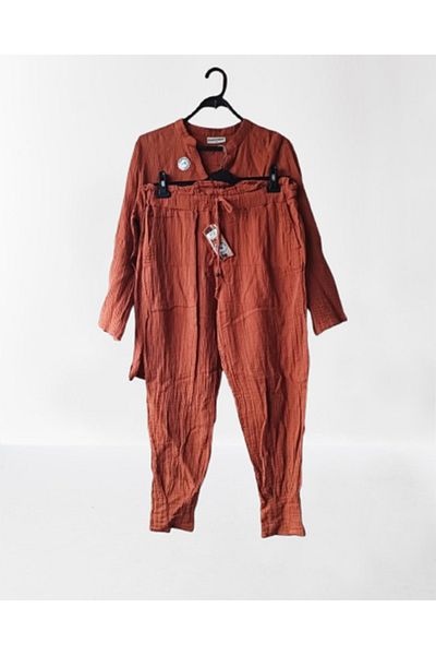 Namaste Vintage Muslin Set of Taba Color Shirt and Pants