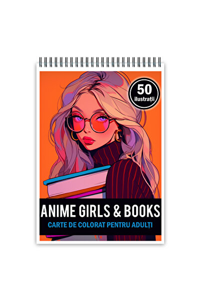 Legendary Gifts Βιβλίο ζωγραφικής για ενήλικες, 50 εικόνες, κορίτσια anime με...