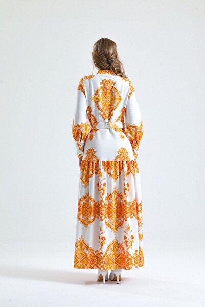 MSN Copy - Atlas Fabric Dress (Belt Included) -Yellow-2345