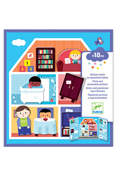 djeco Planse cu abtibilduri repozitionabile Invatam ce facem acasa, Djeco, se...
