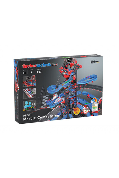 Fischertechnik Kit STEM Cursa cu bile metalice, Fischertechnik, pentru joaca creativa