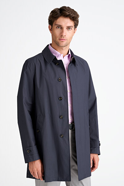 Edwards Erkek Lacivert Paraşüt Kumaşlı Trençkot