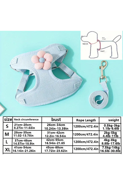 dukart Pet Çiçekli Tasma, M Beden