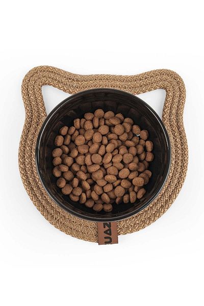 GOBYPET Small Size Round Jute Cat Dog Food Mat, Straw Pet Mat, Multi-Purpose Mat 17*17 cm