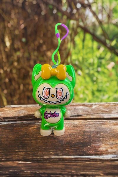 Hyd Toy Mini Size 9 cm Labubu Figure Colorful Plastic Bracelet Detachable Figure Toy 1 Piece