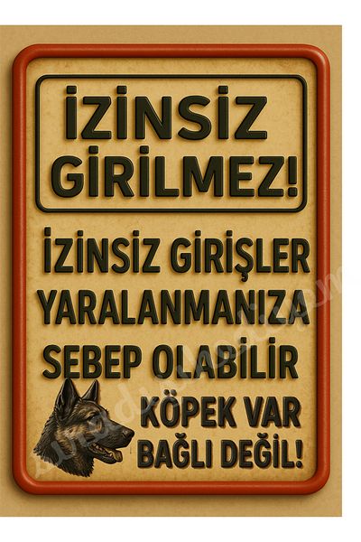 sıradışıhediyem Metal No Trespassing Warning Sign 20X15Cm A5 Size