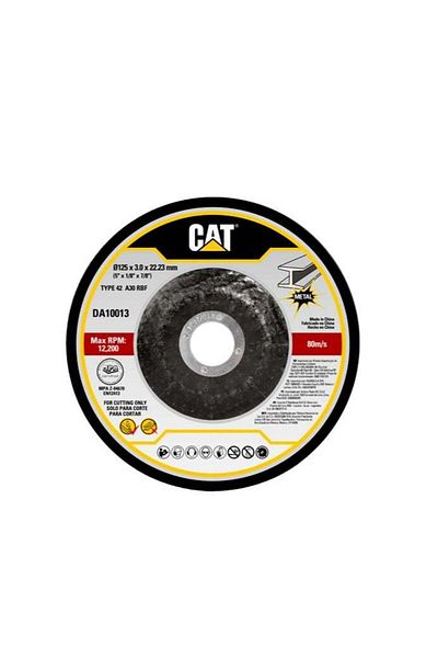Caterpillar CAT DA10013 Abrasive Depressed Thick Metal Cutting Disc Ø125 (5") x3mm 10Pcs