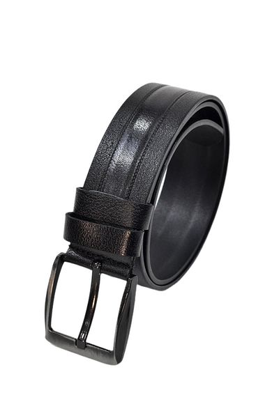 DYNAMO Curea neagră din piele naturală pentru bărbați pentru blugi DYN12527-1