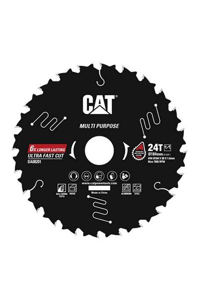 Caterpillar CAT DA08201 TCT Circular Saw Blade-Multipurpose Ø184mm 7-1/4”