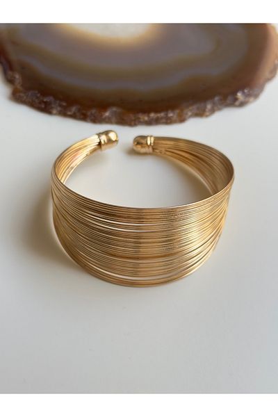 YOUES JEWELRY Steel Thick Handcuff Bracelet Women's Bracelet Unisex Gold Women's Handcuffs