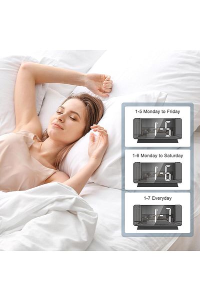 OEM Led Digital Multifunctional Alarm Clock With Mirror,double Ceiling Or Wall Projection,black