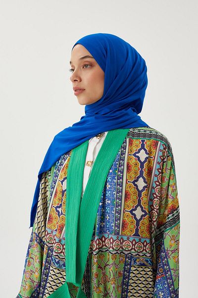 Pull Scarfs Saks Blue - Πολυτελές Βαμβακερό Βαμβακερό
