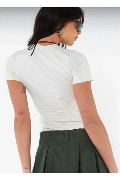 Gülmude Crew Neck Short Sleeve Stretchy Body Full Lycra Full Fit