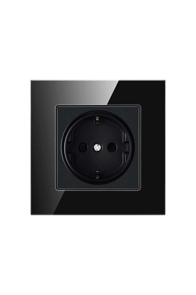 TECHSTAR ® Crystal Ts1 Socket, Tempered Glass, Single, Onyx Black Color, 16a