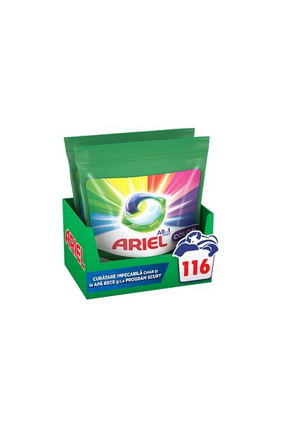 Ariel Color All In One Pods Laundry Detergent Capsules, 116 Washes
