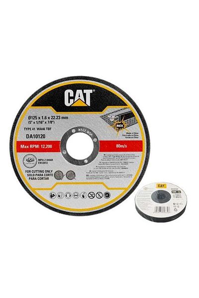 Caterpillar CAT DA10120 Abrasive Flat Metal & INOX Cutting Disc Ø125 5" x 1.6mm 10pcs