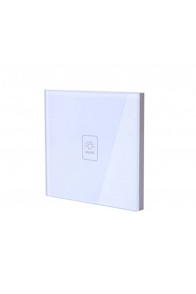 TECHSTAR Întrerupător tactil ® TG02, sticlă securizată, design modern, iluminare LED, monofazat, alb