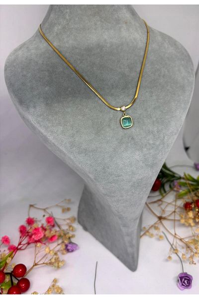 ısıkkonya Steel Natural Stone Italian Chain [It Is an Allergy-Free Product]