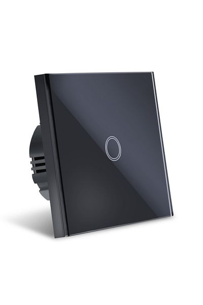 TECHSTAR Întrerupător tactil ®, sticlă securizată, design modern, iluminare LED, monofazat, negru