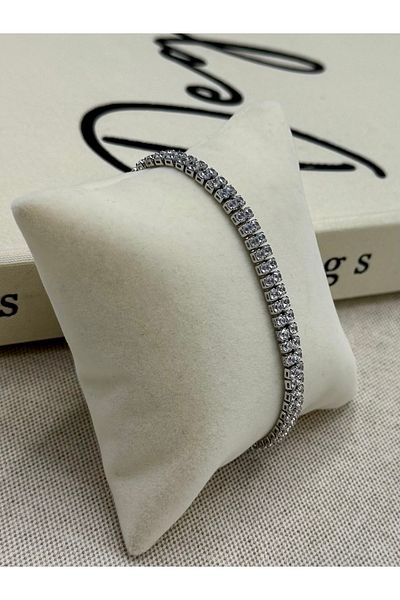 DEEPWELL Silver Color Stone Women's Steel Bracelet Dbw07