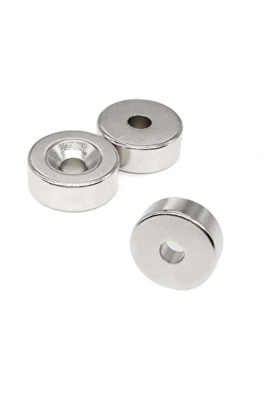 dalimag Set 3 magneti foarte puternic pentru surub, gri, disc, simplu, 15 mm X 4 mm