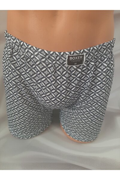 Butik Navy Blue Patterned 100% Cotton Cotton Men's Comfortable Boxer
