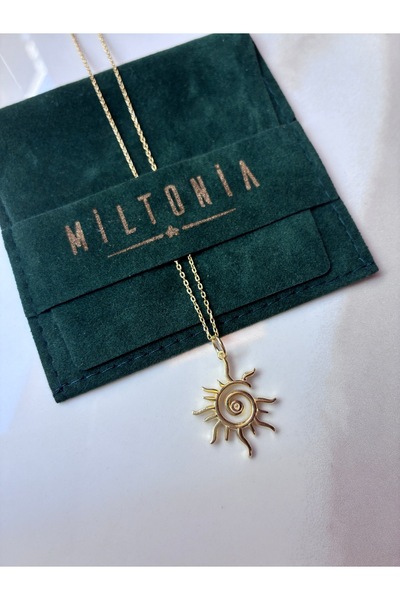 Miltonia 925s Spiral Güneş Gümüş Kolye