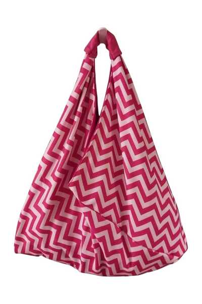 handedizayn Hande Dizayn Origami Model Kırmızı Beyaz Zigzag Kadın Omuz Çantası