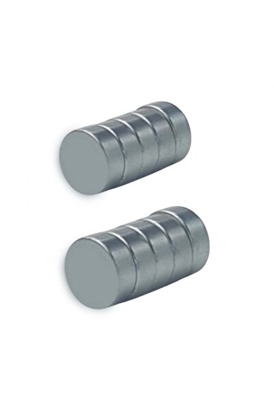 dalimag Set 10 magneti foarte puternici, gri, disc, simplu, 10mm X 5 mm