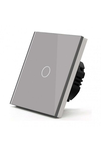 TECHSTAR ® Touch Switch, Tempered Glass, Modern Design, Led Lighting, 1 Phase, Gray