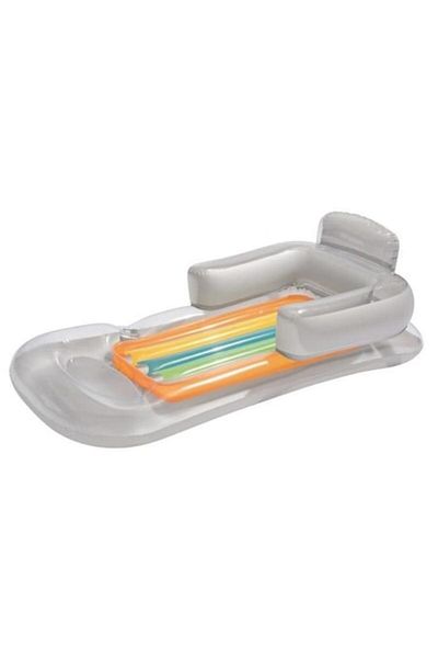BESTWAY Inflatable pool mattress, Bestway, chaise lounge chair 150x77 cm, cup holder, gray
