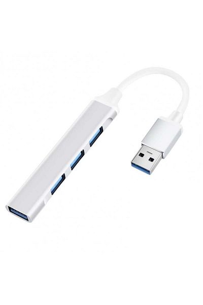 TECHSTAR USB HUB Techstar® Diviso, USB 3.0 to 4 x USB 3.0, Aluminum, Compact, Lightweight, Plug&Play, Silver