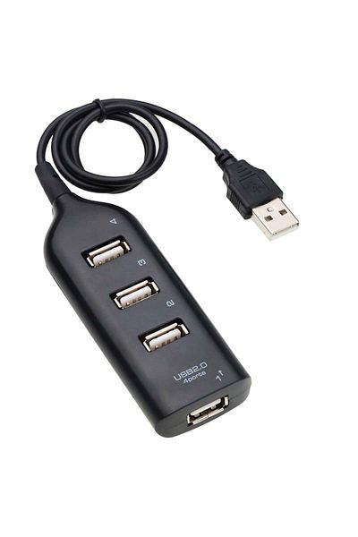 TECHSTAR USB Hub Techstar® HB2, USB 2.0 High Speed, 4 Port USB2.0, Black