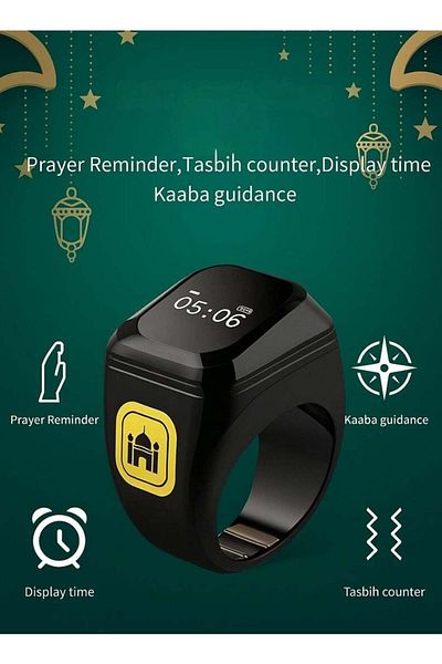 Generic Smart Zikr Ring with Digital Display – Bluetooth-Enabled Islamic Prayer Counter