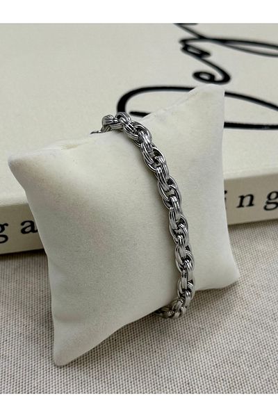 DEEPWELL Silver Color Chain Women's Steel Bracelet Dbw08