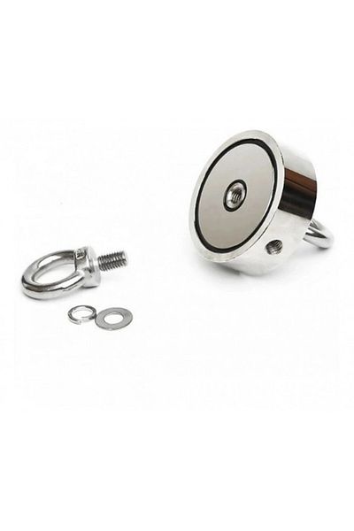dalimag Magnet Foarte Puternic, 6,5 Cm x 2,5 Cm, Cu Doua Carlige Inelare Si Doua Fete