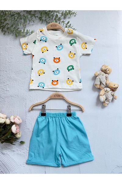 Minim Teddy Bear Printed Top and Bottom Set