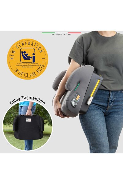 Elele GrandeFix I-Size Yükseltici Oto Koltuğu İsoFix 125-150 CM 15-36 KG Siyah