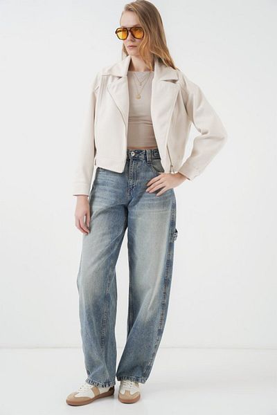 1001moda 0717 Ecru Short Cashmere Jacket