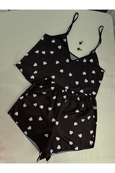 İNKO İÇ GİYİM Σετ πιτζάμες Red Heart Satin με ρυθμιζόμενο λουράκι