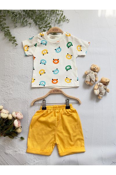 Minim Teddy Bear Printed Top and Bottom Set
