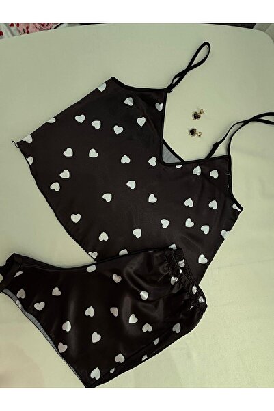 İNKO İÇ GİYİM Σετ πιτζάμες Red Heart Satin με ρυθμιζόμενο λουράκι