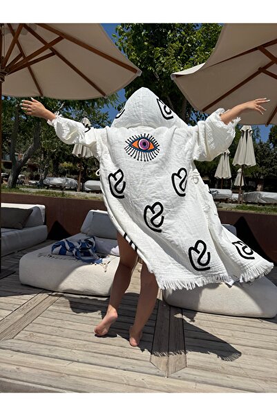 SOLENROSA Cotton Kimono Dressing Gown Towel Solenrosa