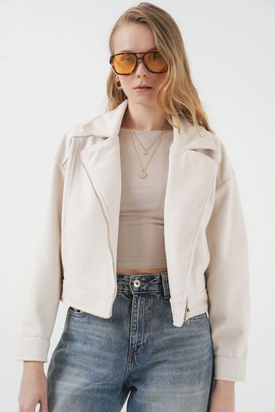 1001moda 0717 Ecru Short Cashmere Jacket