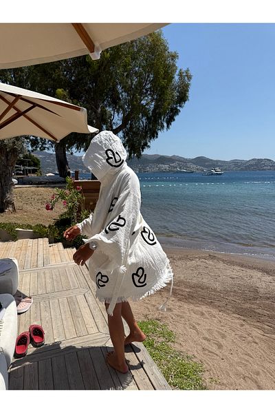 SOLENROSA Cotton Kimono Dressing Gown Towel Solenrosa