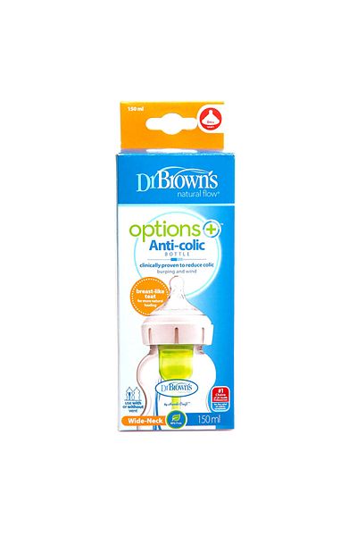 Dr.Brown's Db 51600 Dr Browns Options+ Wide Mouth Anti-Colic Pp Feeding Bottle 150 ml 0+ Months