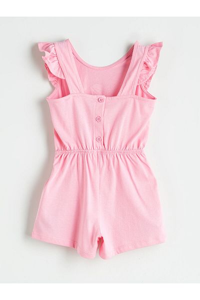 LC Waikiki Crew Neck Printed Girl's Jumpsuit