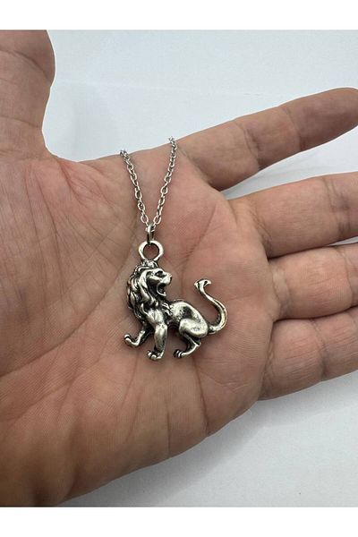 Herşey Nota Roar of the King – Unisex Necklace with Roaring Lion Figure (60 cm Chain)