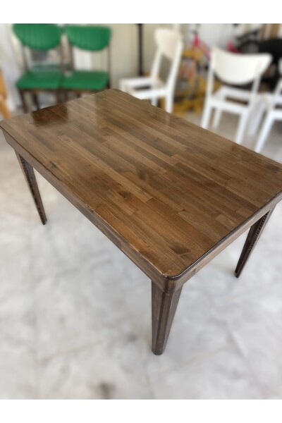 Store Ev ofis balkon teras yemek çay kahve ahşap masif panel vernikli yemek masası